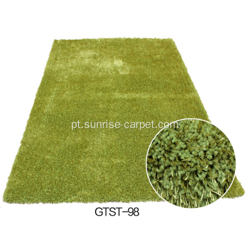 Polyester Elastic &amp; 1200D Silk Shaggy Carpet / Rug Cor liso